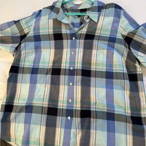 Talbots Blue Plaid Shirt